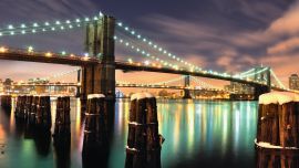 Бруклинский Мост Ночью Обои